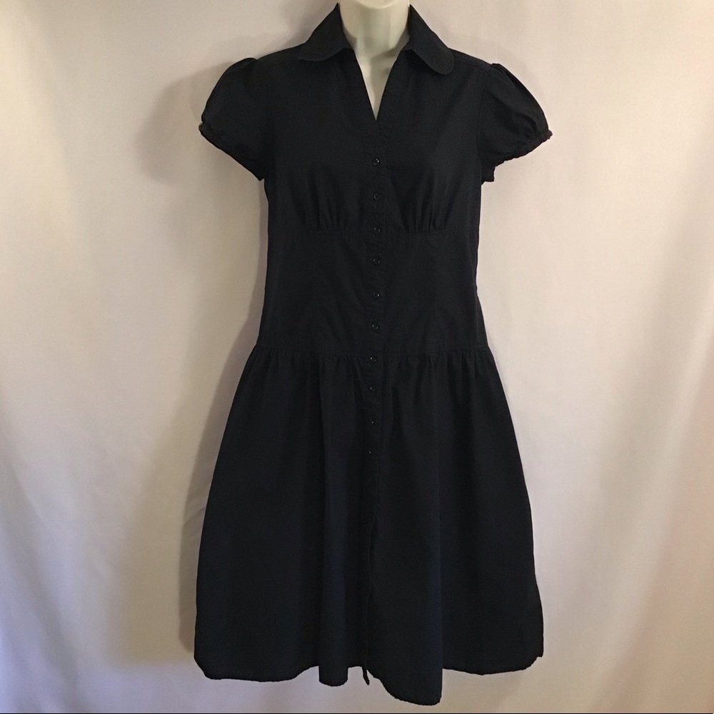 Button up black dress w/ collar